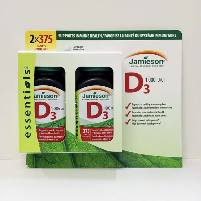 In stock Canadian Jamieson Vitamin D vd d3 ເມັດ 375 ແຄບຊູນ/ຂວດ