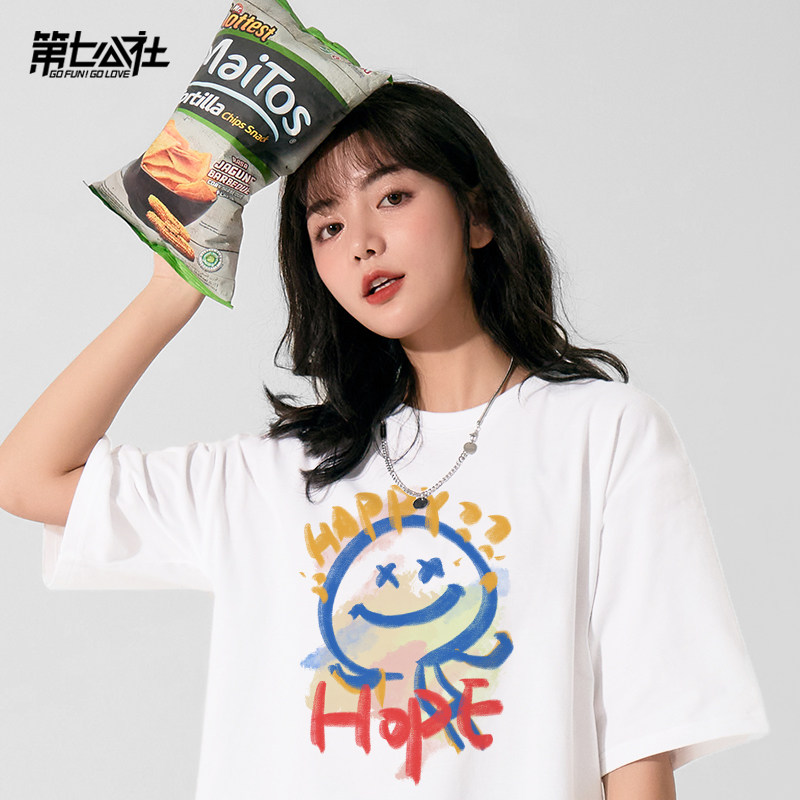 夏季白色t恤女夏装短袖ins韩版 第七公社T恤