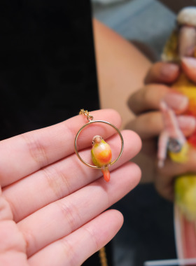 JE·QUINTA925银O字链迷你鹦鹉