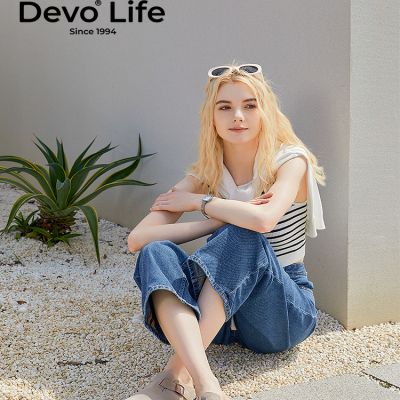 Devo/的沃包头外穿休闲半拖情侣
