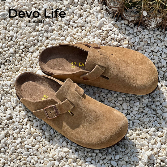 Devo Kork Hausschuhe Damen Zehenschuhe Casual Paar halbe Hausschuhe faule Birkenstock Schuhe 3624