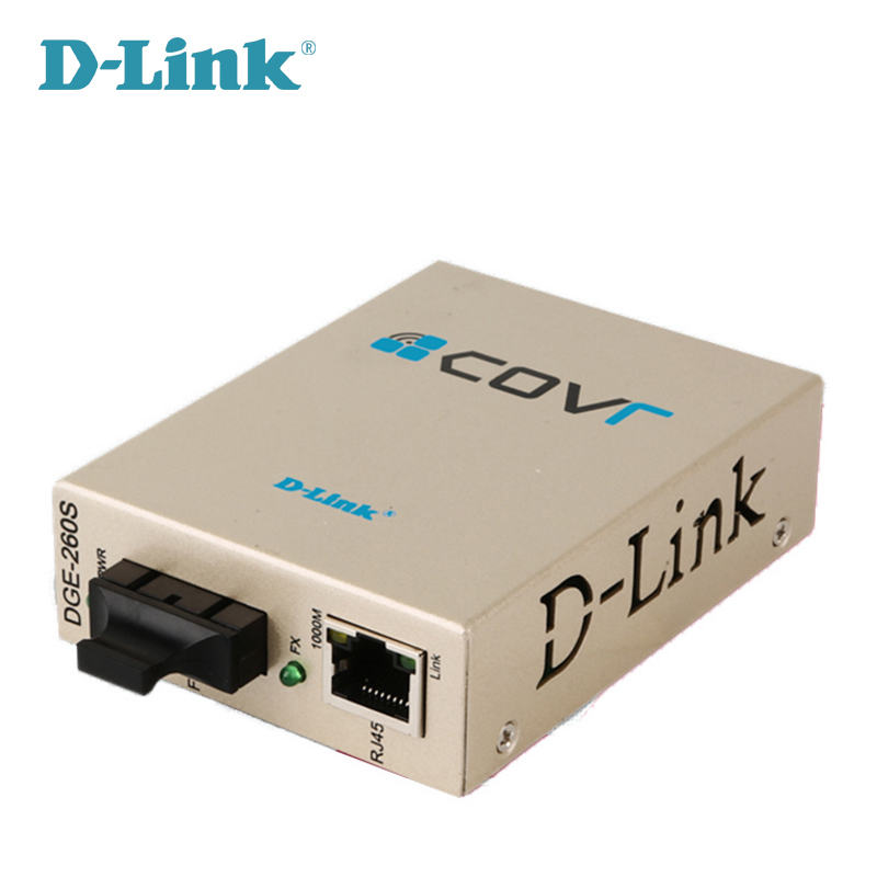 D-LINK/dlink DGE-260S千兆单模双纤光纤收发器 双芯光电转换器 模块 SC接口 20公里 2光1电 - 图0