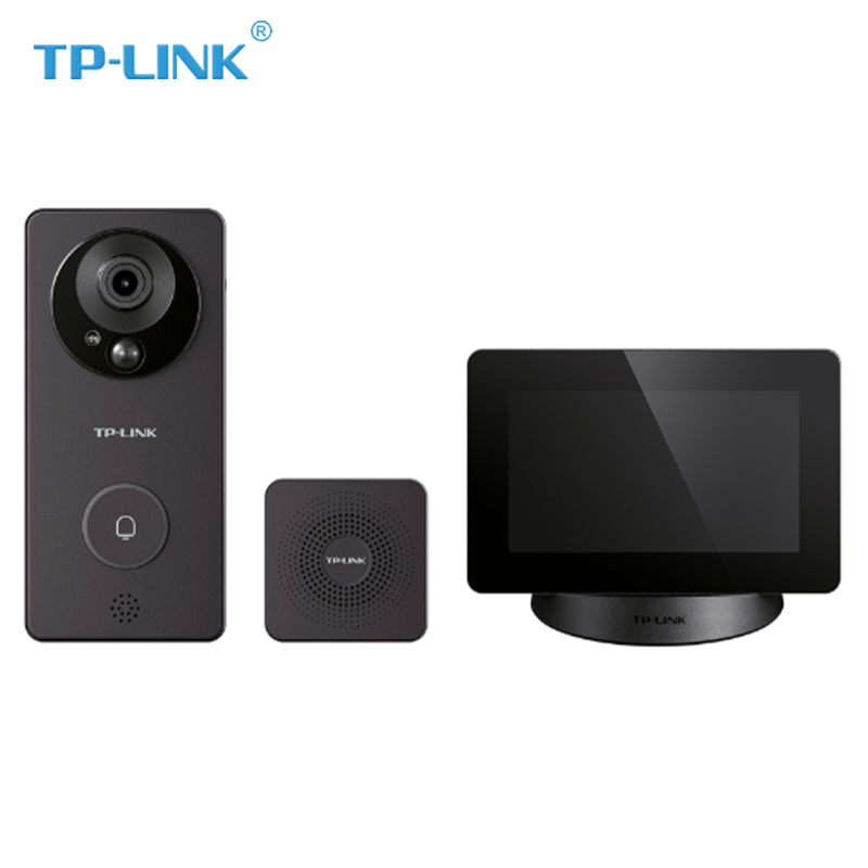 TP-LINK TL-DB52C棕色门铃伴侣套装 5英寸高清监控显示大屏搭配智能门铃电子猫眼安防 - 图1