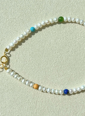 天然淡水珍珠多宝手链 淡水珍珠女款手链 轻奢小众