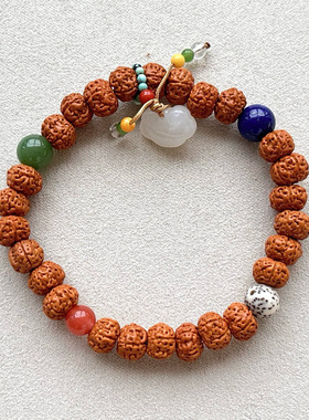 天然金刚菩提手链女款单圈金刚菩提多宝手串DIY水晶原创款