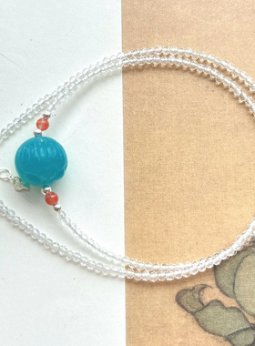 天然白水晶天河石锁骨项链女款锁骨链简约百搭饰品礼物时尚配饰