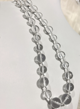 天然白水晶项链女款时尚百搭白水晶小众简约情侣款礼物