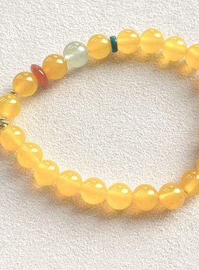 天然黄玛瑙多宝单圈手链 流行百搭女款款个性流行百搭