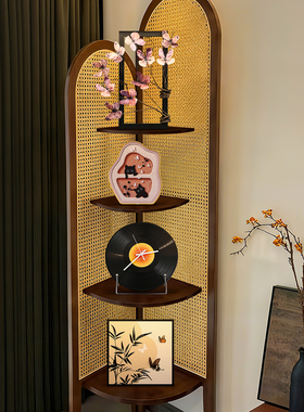 中古风入户门玄关装饰柜摆件组合