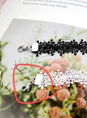 不绣钢扣子黑色蕾丝宽边项圈颈带脖颈颈链项链女遮疤痕颈纹不掉色