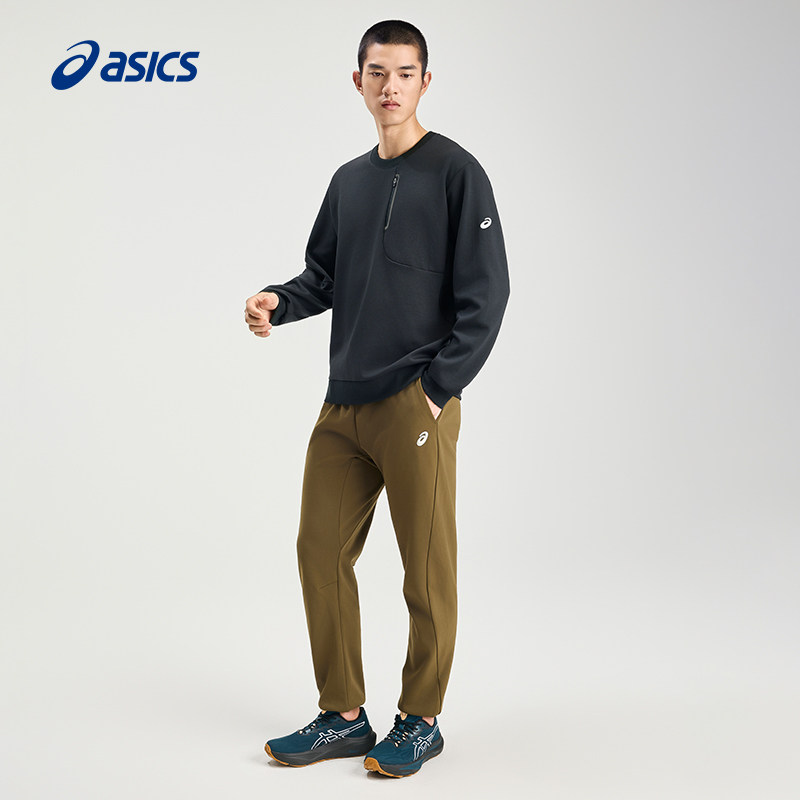 ASICS亚瑟士男式运动针织加绒长裤舒适时尚保暖抓绒松紧运动裤,淘宝优惠券,粉丝福利购,淘宝优惠卷