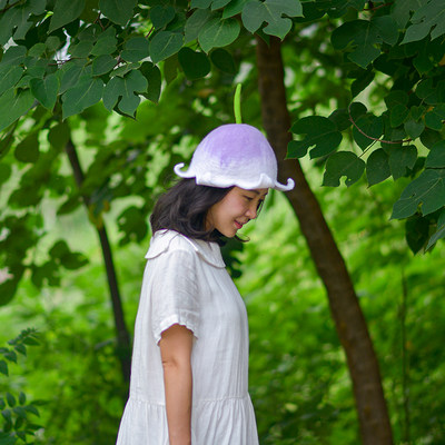 蘑菇梦羊毛毡手工秋冬保暖铃兰花成人儿童圣诞可爱宝宝帽子花朵帽 虎窝淘