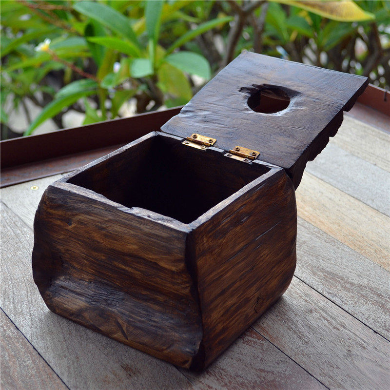 泰国手工实木纸巾盒卷纸圆筒桌面家用酒店创意复古纸巾筒家居装饰,淘宝优惠券,粉丝福利购,淘宝优惠卷