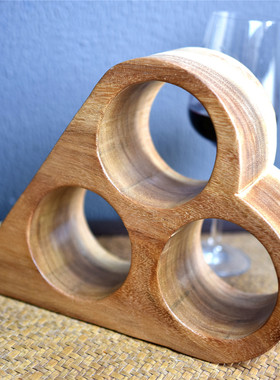 泰国木雕红酒架创意摆件