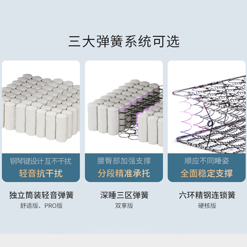 顾家家居乳胶床垫椰棕软硬秋冬席梦思独立静音弹簧海绵床垫梦想垫