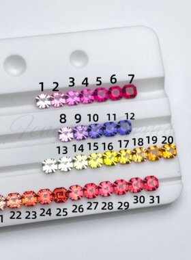 培育蓝宝宝塔阿斯切4x4mm紫红正紫蓝色裸石18K金戒指耳钉镶嵌配石