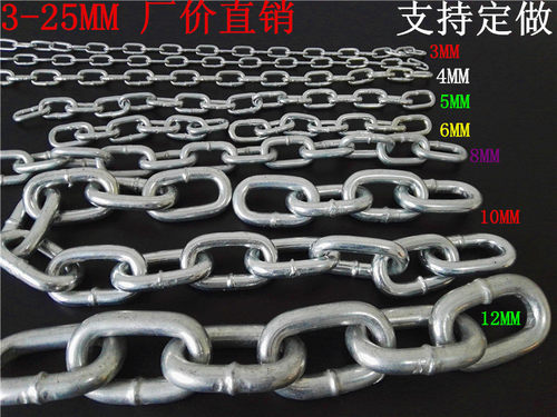 黑色铁链河道护栏链条围栏镀锌黑铁链条电泳链条黑色装饰链条12MM - 图3