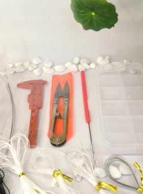 DIY穿珠工具三通钩针穿佛珠串珠引线水晶玉石弹力线收纳盒