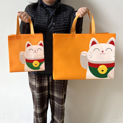 新年 新款  多款猫猫袋子 无纺布手提袋 - 图0