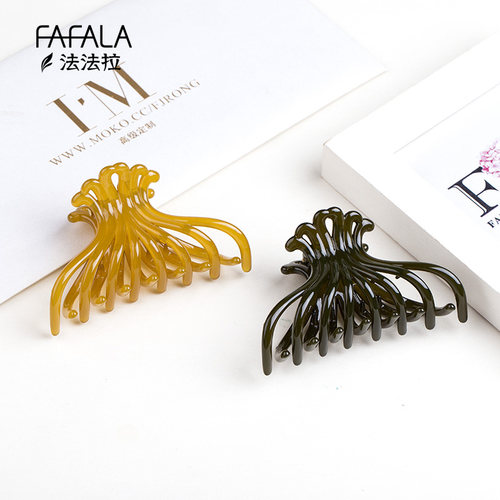 中号抓夹后脑勺头饰韩国优雅气质醋酸发抓马尾发夹洗澡盘发抓女 - 图0