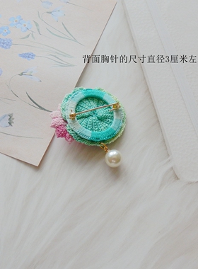 铭约饰界手工蕾丝线钩织睡莲胸针