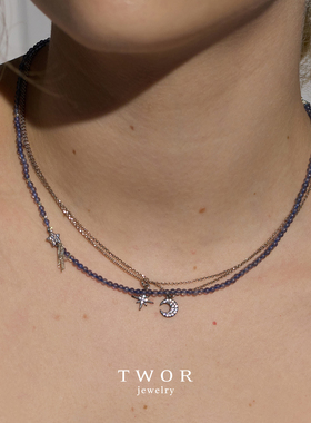 TWOR缇坞堇青石流星锁骨链