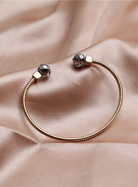 风格新款开口手镯水晶日常大气女