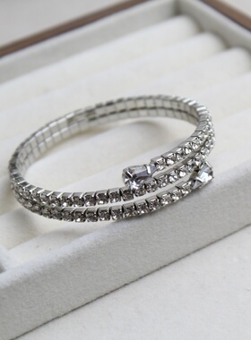 欧美风金属开口几何可调手镯女