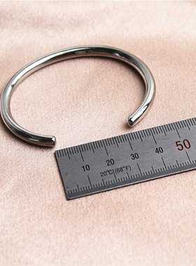 日韩男女金属镀白金色开口手镯