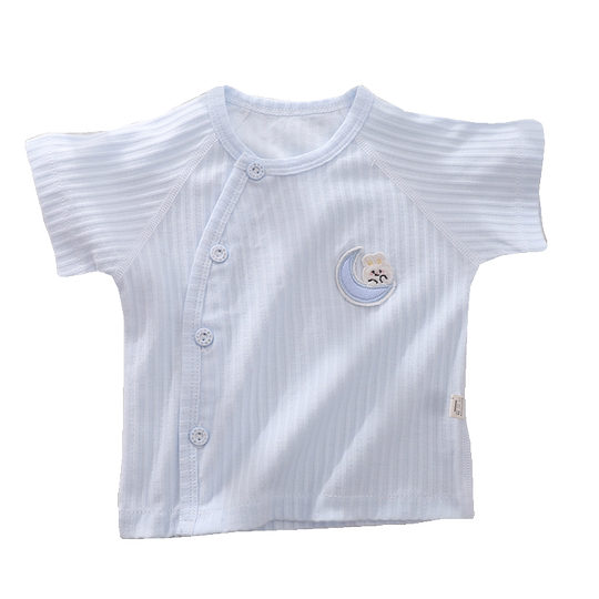 Newborn baby summer thin short-sleeved baby boneless half-sleeved top for men and women and children casual breathable T-shirt