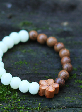 女菩提民族风拼色手链