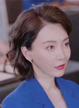 陈数明星同款一字长条珍珠耳环