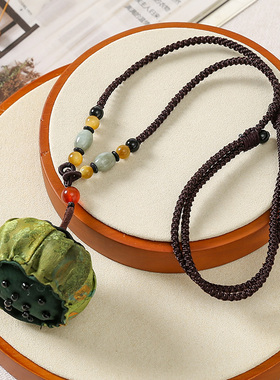 【荷荷如意】布塔香云纱桑蚕丝配饰复古百搭毛衣链气质项链