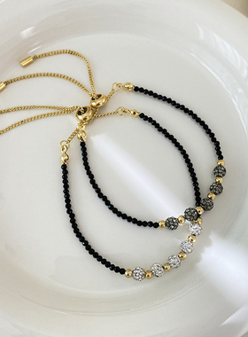 黑尖晶手链轻奢小众高级感女
