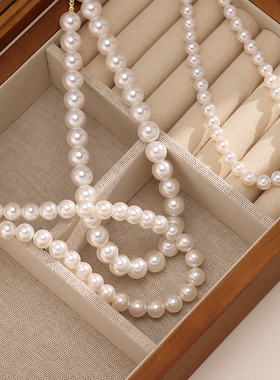 法式珍珠项链小众设计感