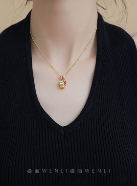 925纯银马上有钱小马吊坠项链女