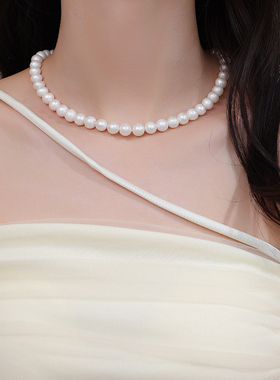 法式设计感珍珠项链女