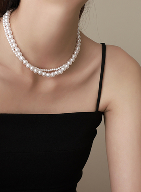 简约高级感珍珠项链女