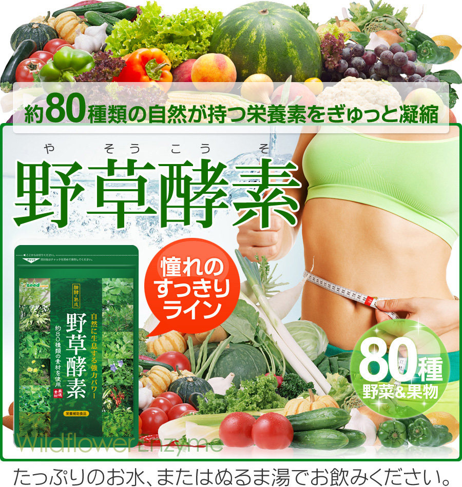 日本直邮乐天销量植物野草酵素80种蔬菜水果营养保健膳食1个月量,淘宝优惠券,粉丝福利购,淘宝优惠卷