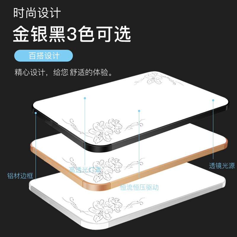 LED吸顶灯长方形大气客厅灯卧室灯现代简约书房间灯餐厅阳台灯具 - 图0