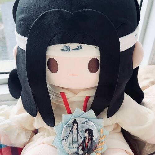 【1640人收藏】原创魔道祖师动漫周边同人魏无羡蓝忘机40cm棉花娃 - 图0