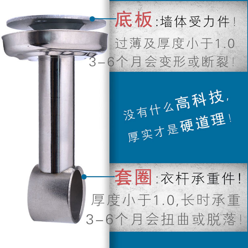 底座支架吊杆悬挂晾衣架吊通不锈钢阳台晾衣杆配件固定吊座顶装件-图2