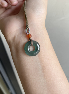 翡翠冰种甜甜圈手链项链套装，无证书 不退换