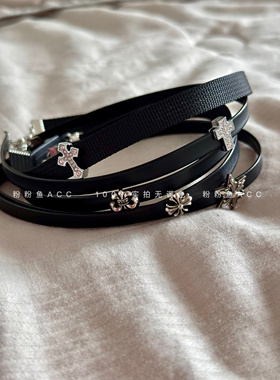 暗黑系十字架皮质项链choker