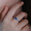 Natural sapphire emerald ring for women