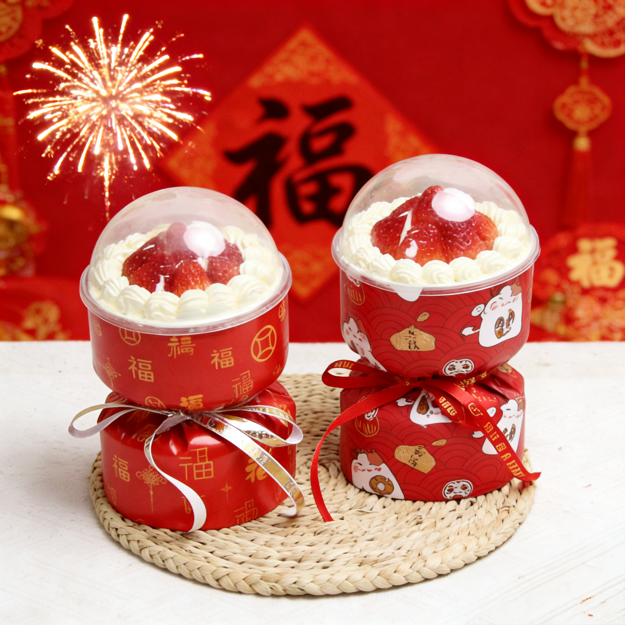 新年蛋糕花束成品花壳空包装 草莓蛋糕花束慕斯杯平安夜甜蜜礼物,淘宝优惠券,粉丝福利购,淘宝优惠卷