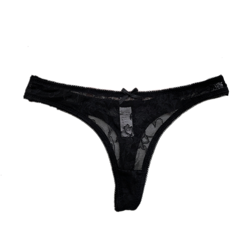 全透蕾丝丁字裤法式女生内裤性感诱人透明无痕简约薄款TBACK低腰 - 图3