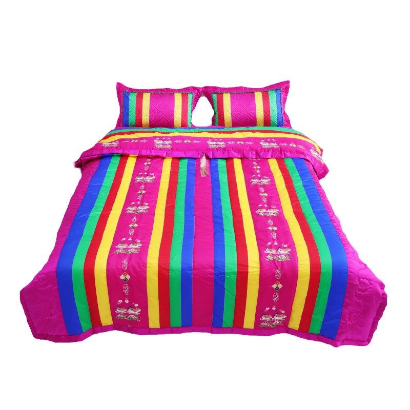 韩国外贸被贡缎纯棉被套高端家纺婚嫁喜被四件套结婚被子四季通用,淘宝优惠券,粉丝福利购,淘宝优惠卷