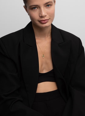 DANCE BLING项链银镀金尖晶高级感原创小众设计感花朵吊坠锁骨链