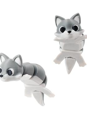 一体成型创意礼品3D打印仿真动物模型狼狗关节可动卡通创意手办